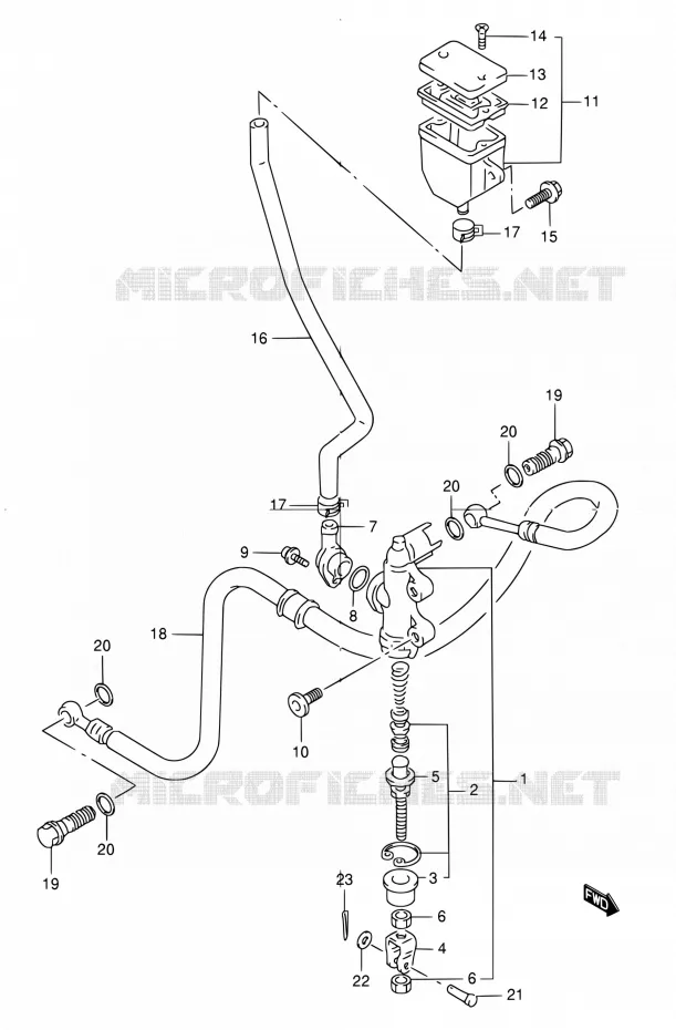 MAITRE CYLINDRE ARRIERE Suzuki MOTO 1200 GSX 2001  GSX1200K1
