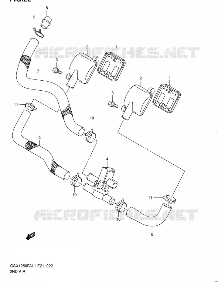 SYSTEME RECYCLAGE GAZ ECHAPPEMENT Suzuki MOTO 1250 GSX-F 2011  GSX1250FAL1(E24)