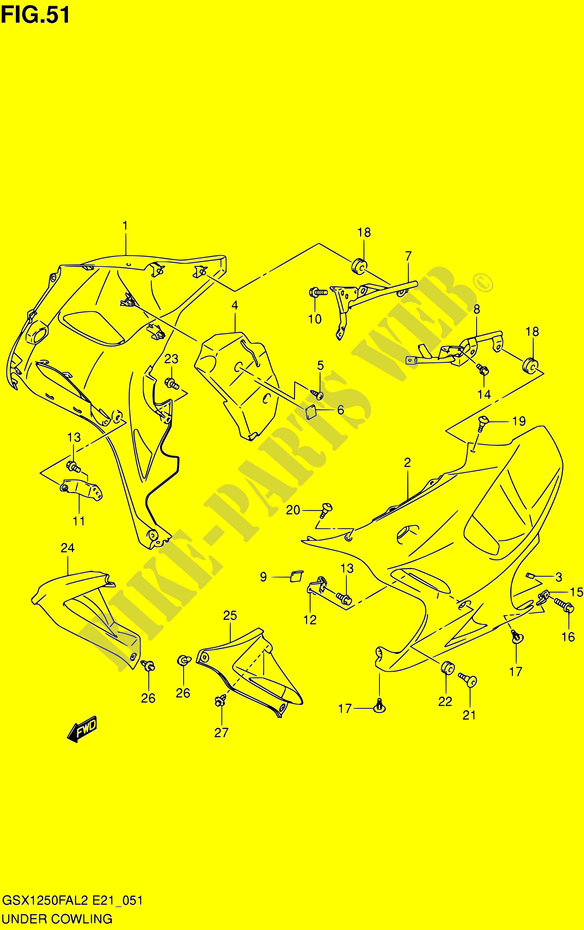 CARENAGES INFERIEUR (FLANCS) pour Suzuki GSX-F 1250 2014