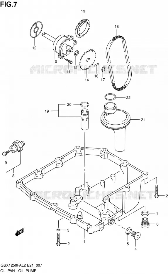 CARTER INFERIEUR - POMPE A HUILE Suzuki MOTO 1250 GSX-F 2015  GSX1250FAL2(E21)