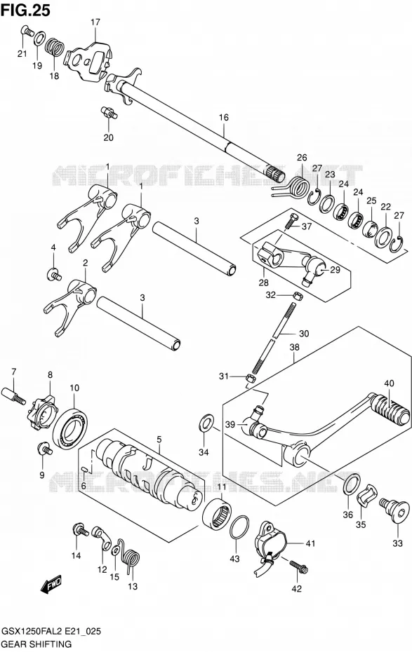 ENSEMBLE SELECTEUR DE VITESSES Suzuki MOTO 1250 GSX-F 2013  GSX1250FAL2(E21)
