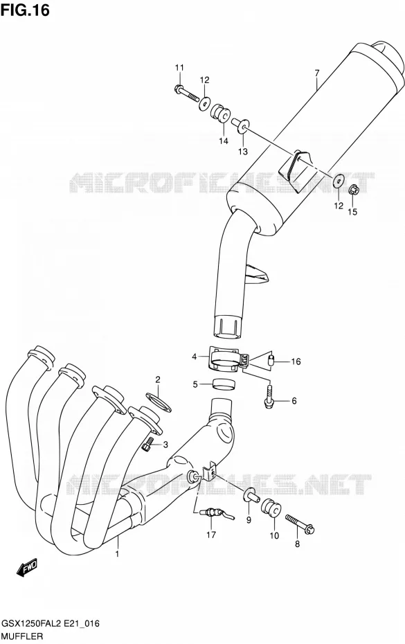 SILENCIEUX Suzuki MOTO 1250 GSX-F 2013  GSX1250FAL2(E21)