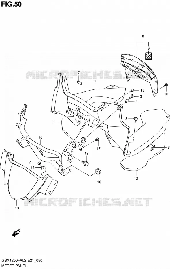 CARENAGE - SUPPORT DE COMPTEUR Suzuki MOTO 1250 GSX-F 2012  GSX1250FAL2(E24)