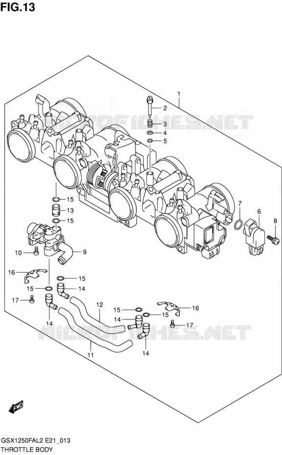 CORPS DE PAPILLON Suzuki MOTO 1250 GSX-F 2012  GSX1250FAL2(E24)