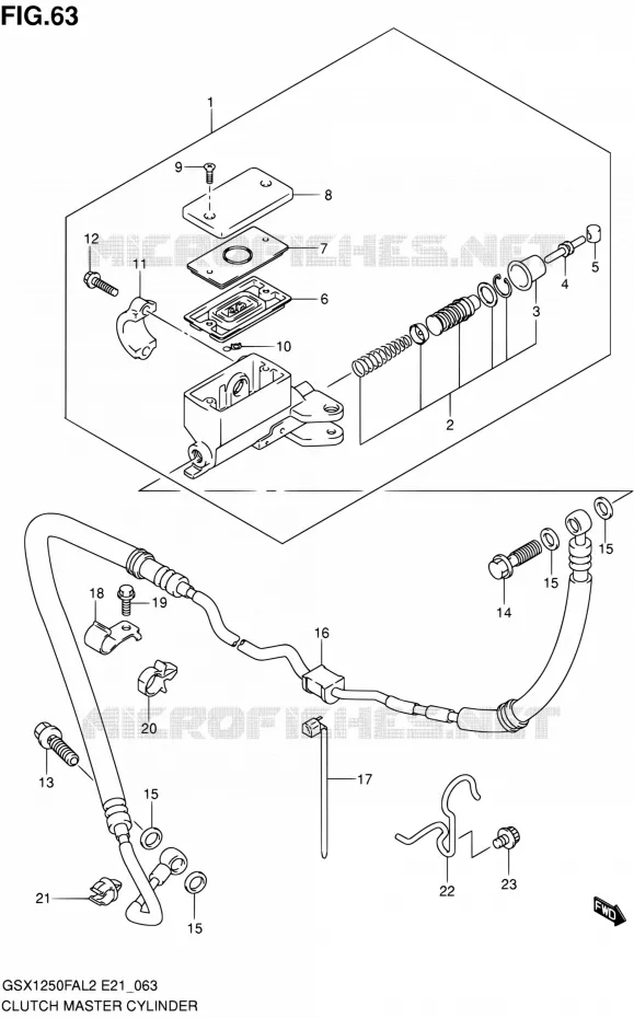 MAITRE CYLINDRE D'EMBRAYAGE Suzuki MOTO 1250 GSX-F 2012  GSX1250FAL2(E24)