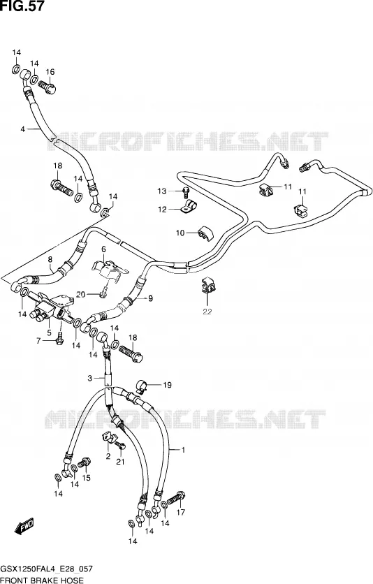 DURITE DE FREIN AVANT Suzuki MOTO 1250 GSX-F 2014  GSX1250FA L4 (E03,E28,E33)