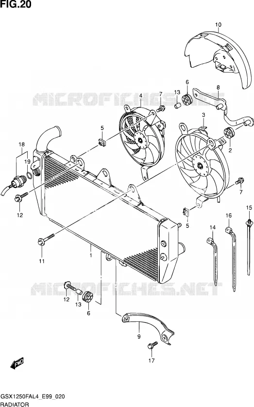 RADIATEUR Suzuki MOTO 1250 GSX-F 2014  GSX1250FA L4 (E99)