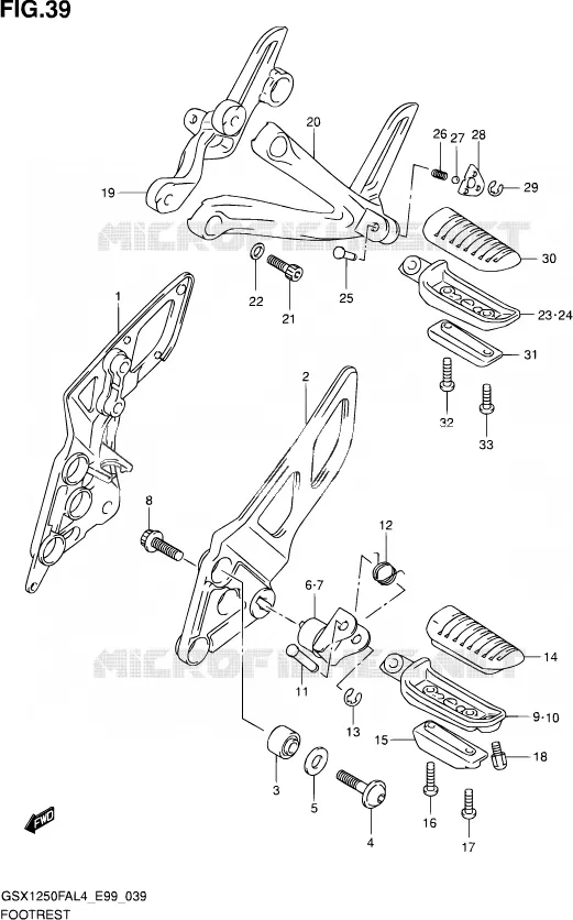 REPOSE PIED Suzuki MOTO 1250 GSX-F 2014  GSX1250FA L4 (E99)