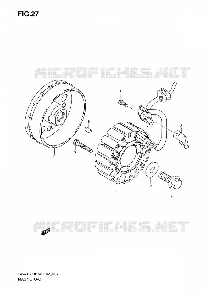ALLUMAGE ROTOR - STATOR Suzuki MOTO 1300 HAYABUSA 2009  GSX1300RK9(E19)
