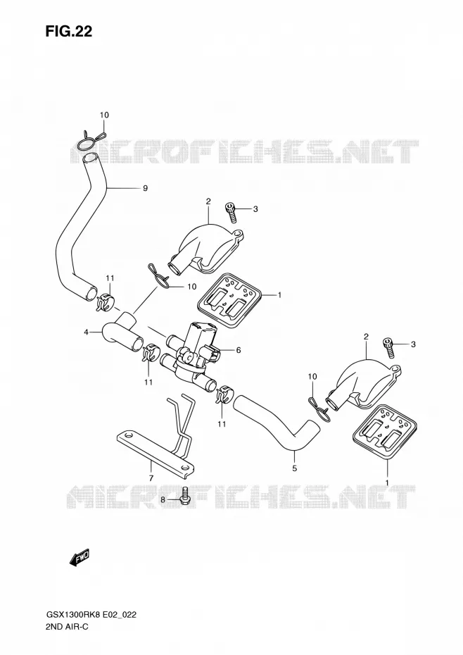 SYSTEME RECYCLAGE GAZ ECHAPPEMENT Suzuki MOTO 1300 HAYABUSA 2010  GSX1300RL0(E14)