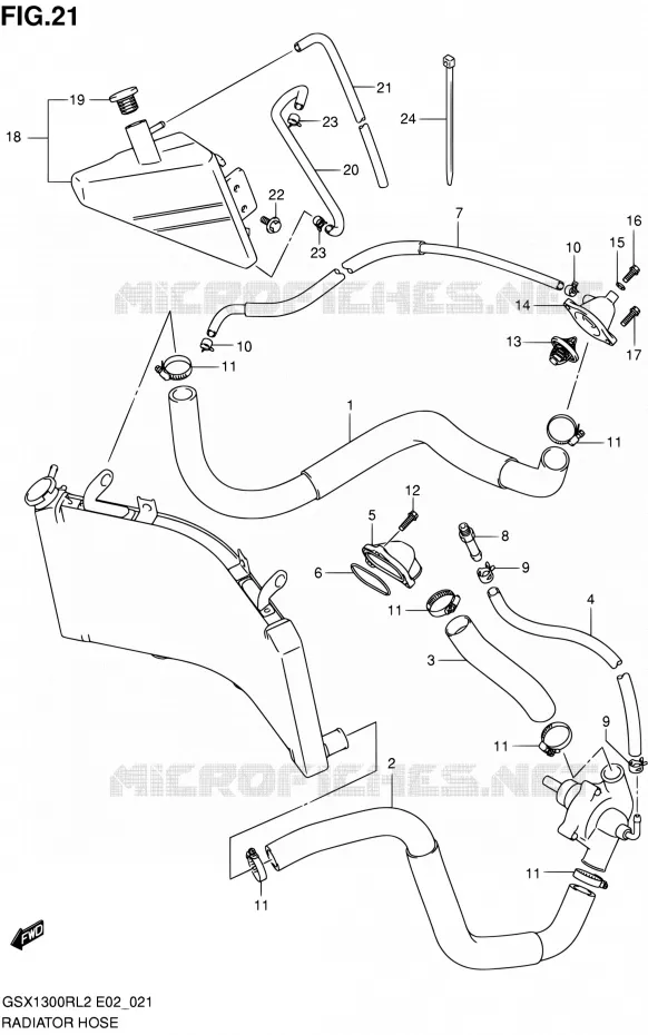DURITE DE RADIATEUR Suzuki MOTO 1300 HAYABUSA 2012  GSX1300RL2(E02)