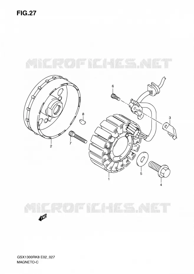 ALLUMAGE ROTOR - STATOR Suzuki MOTO 1300 HAYABUSA 2010  GSX1300RUFL0(E19)