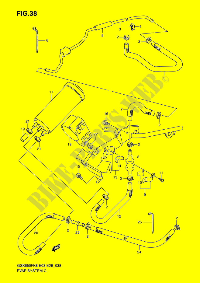 SYSTEME DE RECYCLAGE DES VAPEURS DE CARBURANT (E33) pour Suzuki GSX-F 650 2008