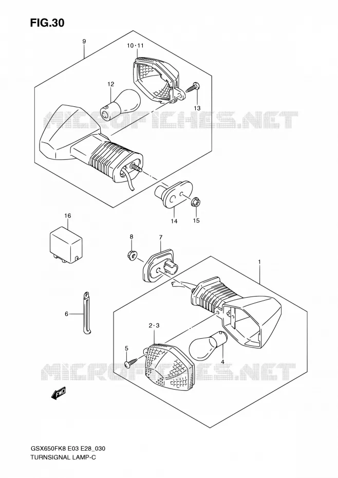 CLIGNOTANTS Suzuki MOTO 650 GSX-F 2009  GSX650F K9 (E03,E28,E33)
