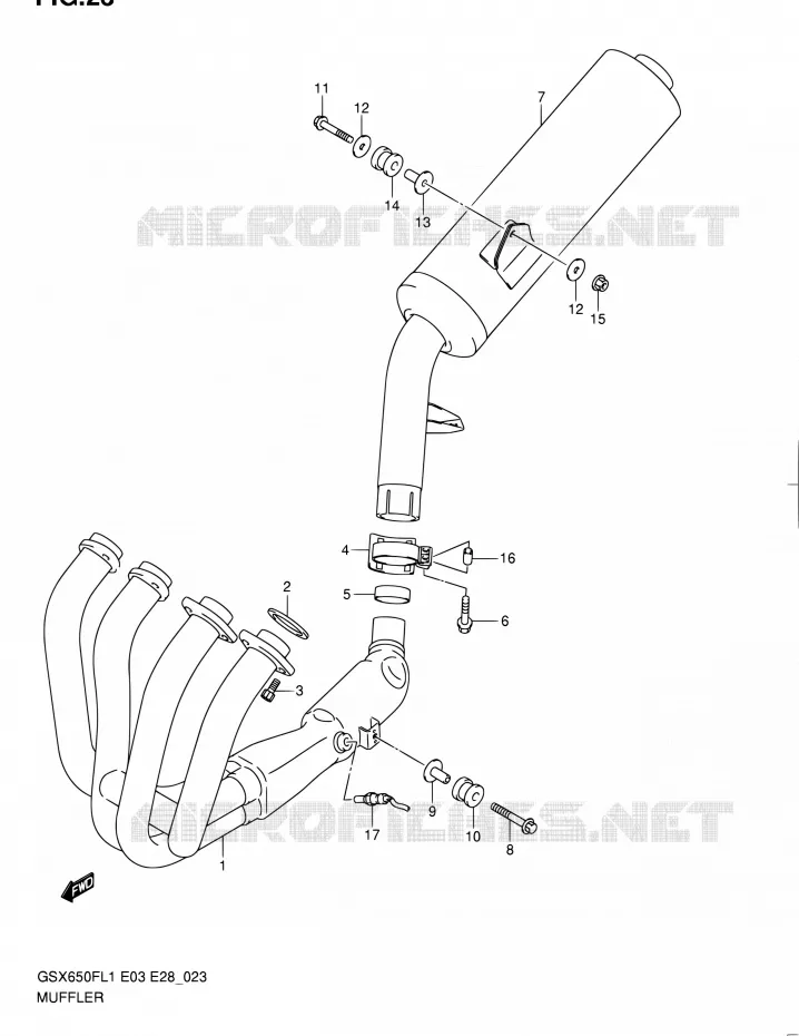 SILENCIEUX Suzuki MOTO 650 GSX-F 2011  GSX650F L1 (E03,E28,E33)