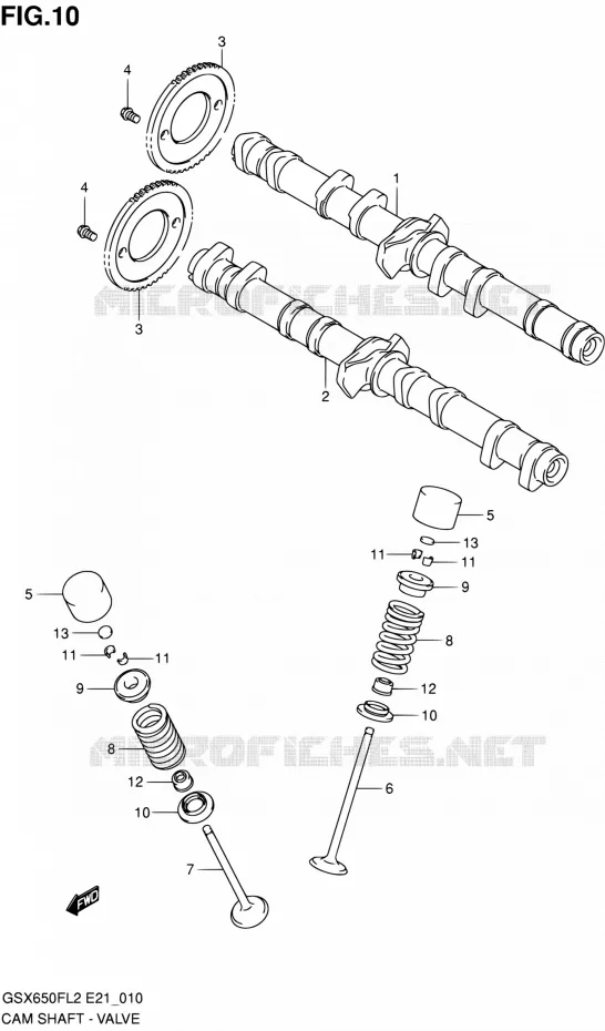 ARBRE A CAMES - VALVE Suzuki MOTO 650 GSX-F 2012  GSX650FL2(E21)