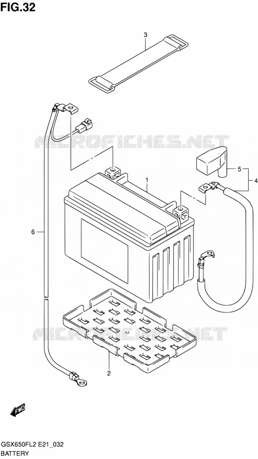 BATTERIE (GSX650FL2 E21) Suzuki MOTO 650 GSX-F 2012  GSX650FL2(E21)