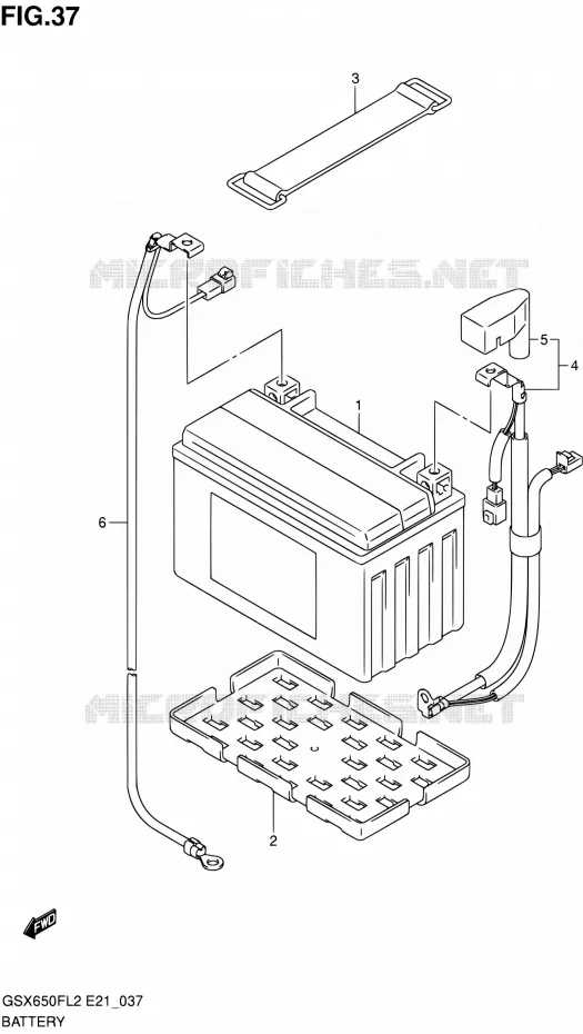 BATTERIE (GSX650FUAL2 E21) Suzuki MOTO 650 GSX-F 2012  GSX650FL2(E21)