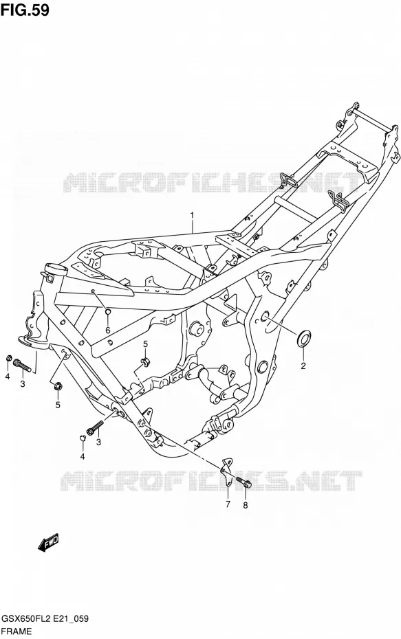CADRE Suzuki MOTO 650 GSX-F 2012  GSX650FL2(E21)