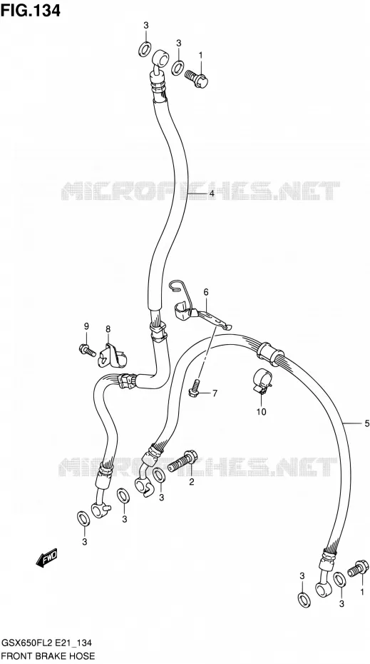 DURITE DE FREIN AVANT (GSX650FUL2 E24) Suzuki MOTO 650 GSX-F 2012  GSX650FL2(E21)