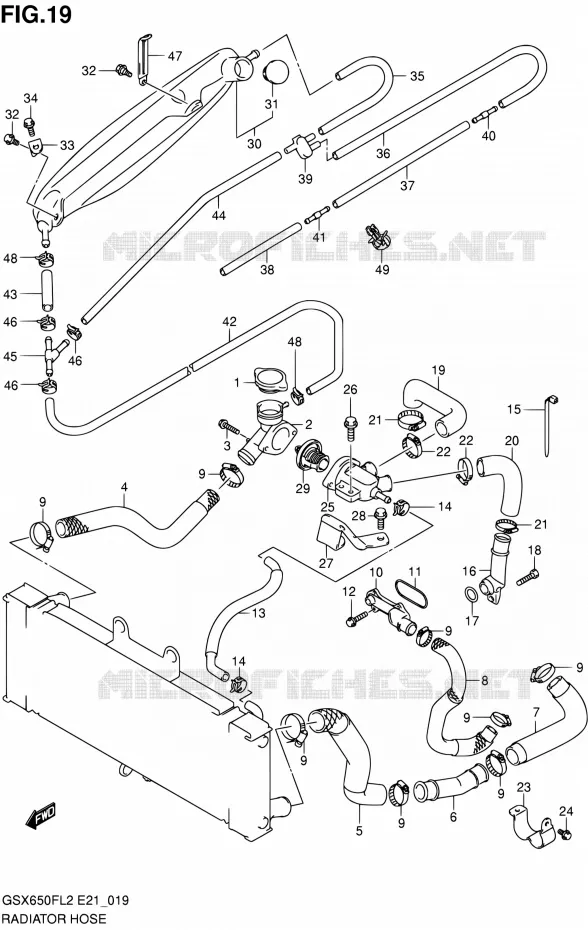 DURITE DE RADIATEUR Suzuki MOTO 650 GSX-F 2012  GSX650FL2(E21)
