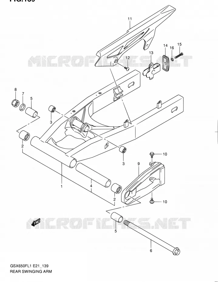 BRAS OSCILLANT ARRIERE Suzuki MOTO 650 GSX-F 2011  GSX650FL1(E24)
