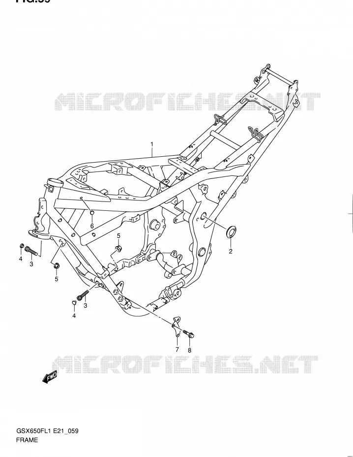 CADRE Suzuki MOTO 650 GSX-F 2011  GSX650FL1(E24)