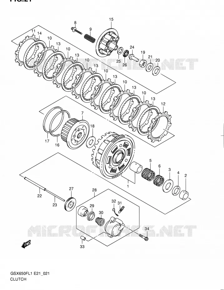 EMBRAYAGE Suzuki MOTO 650 GSX-F 2011  GSX650FL1(E24)