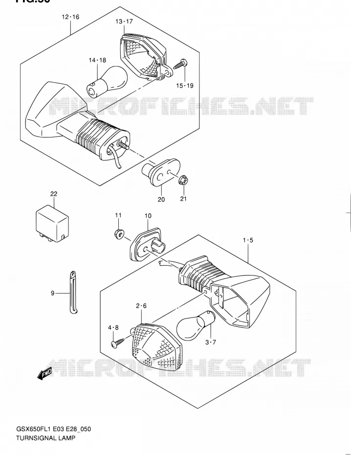 CLIGNOTANTS Suzuki MOTO 650 GSX-F 2011  GSX650FA L1 (E03,E28,E33)