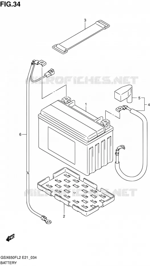 BATTERIE (GSX650FUL2 E21) Suzuki MOTO 650 GSX-F 2013  GSX650FAL2(E21)