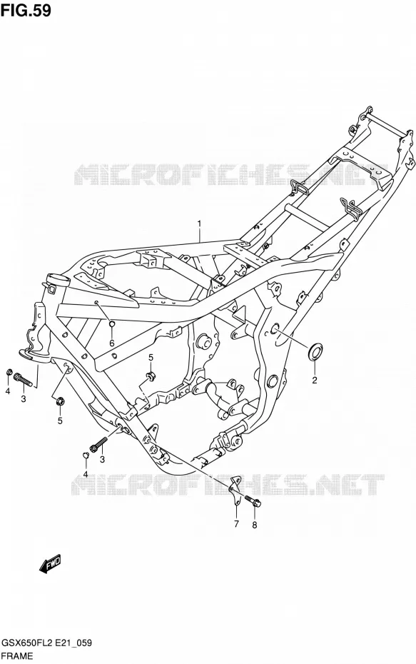 CADRE Suzuki MOTO 650 GSX-F 2014  GSX650FAL2(E21)