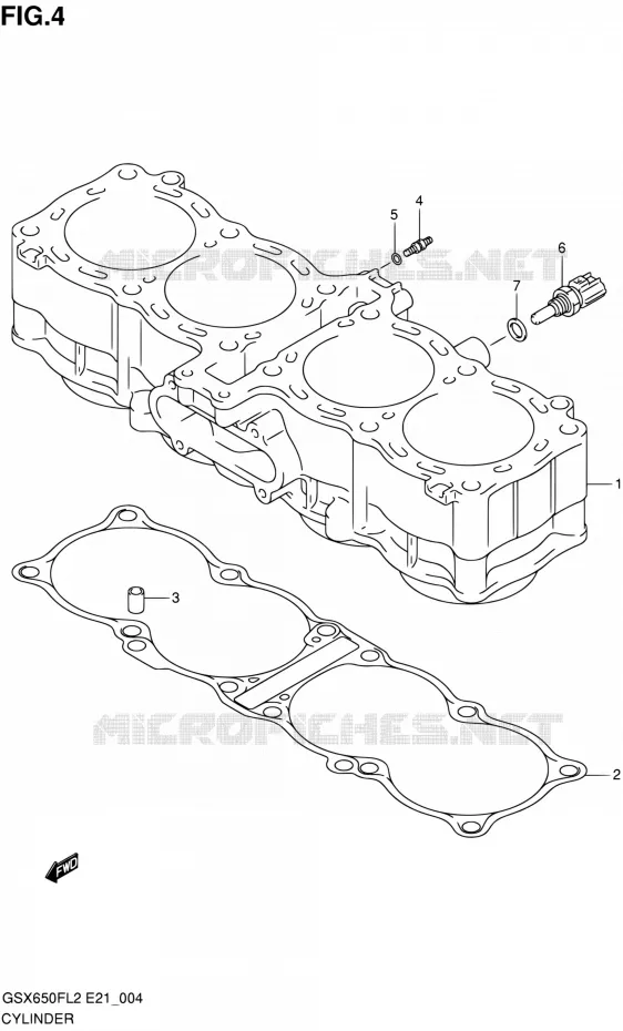 CYLINDRE Suzuki MOTO 650 GSX-F 2015  GSX650FAL2(E21)