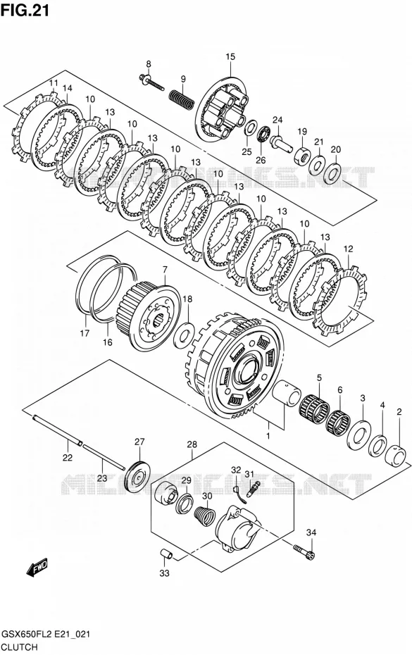 EMBRAYAGE Suzuki MOTO 650 GSX-F 2013  GSX650FAL2(E21)