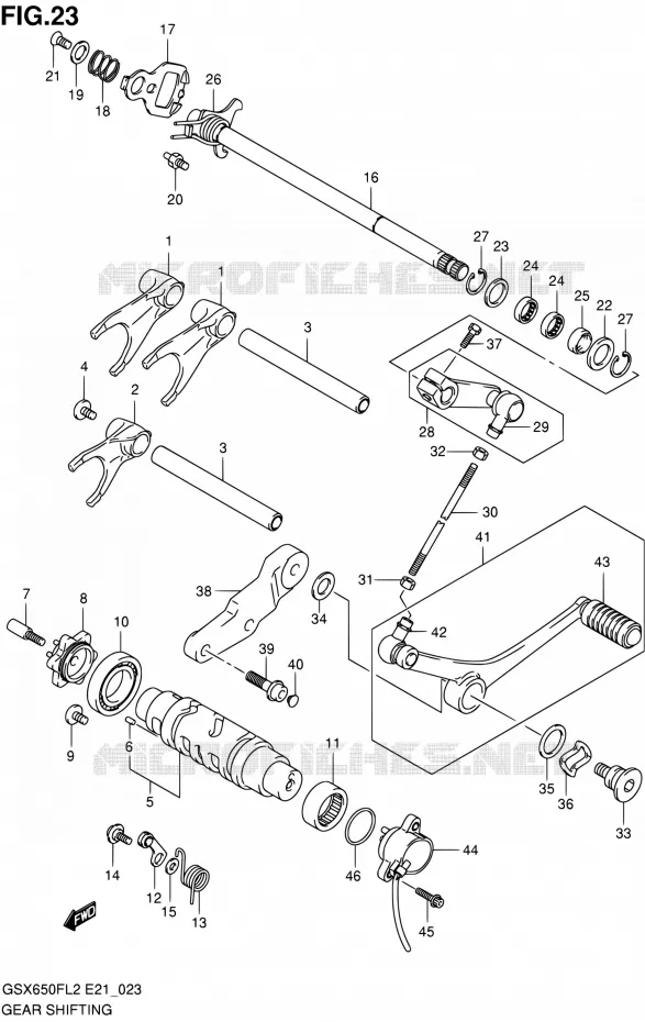 ENSEMBLE SELECTEUR DE VITESSES Suzuki MOTO 650 GSX-F 2013  GSX650FAL2(E21)