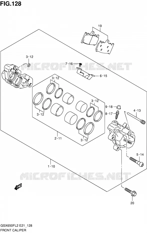ETRIER DE FREIN AVANT (GSX650FUL2 E24) Suzuki MOTO 650 GSX-F 2016  GSX650FAL2(E21)