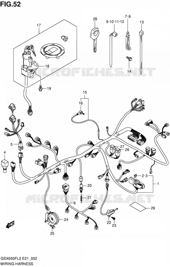FAISCEAU ELECTRIQUE (GSX650FL2 E21) Suzuki MOTO 650 GSX-F 2016  GSX650FAL2(E21)