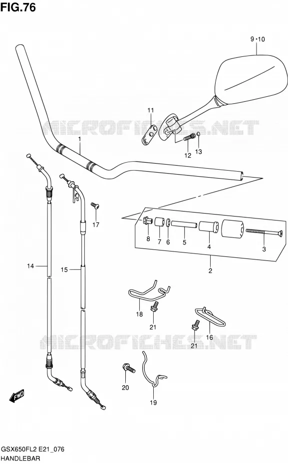 GUIDON Suzuki MOTO 650 GSX-F 2012  GSX650FAL2(E21)