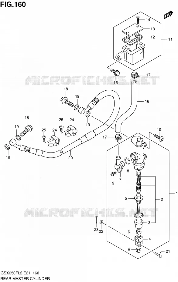MAITRE CYLINDRE ARRIERE (GSX650FUL2 E21) Suzuki MOTO 650 GSX-F 2013  GSX650FAL2(E21)