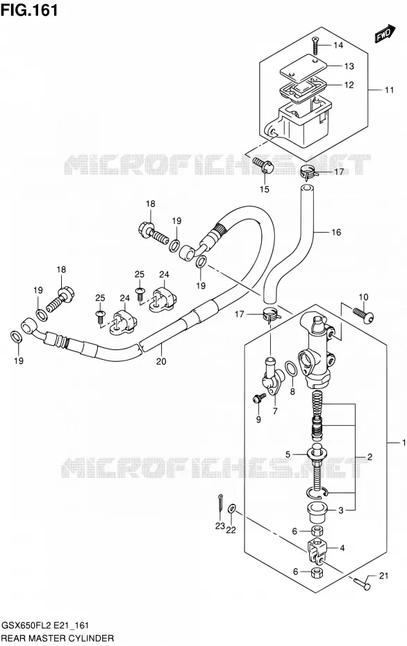 MAITRE CYLINDRE ARRIERE (GSX650FUL2 E24) Suzuki MOTO 650 GSX-F 2013  GSX650FAL2(E21)