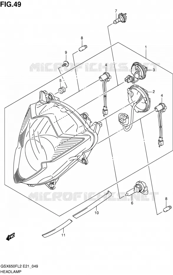 PHARE (GSX650FUAL2 E21) Suzuki MOTO 650 GSX-F 2016  GSX650FAL2(E21)