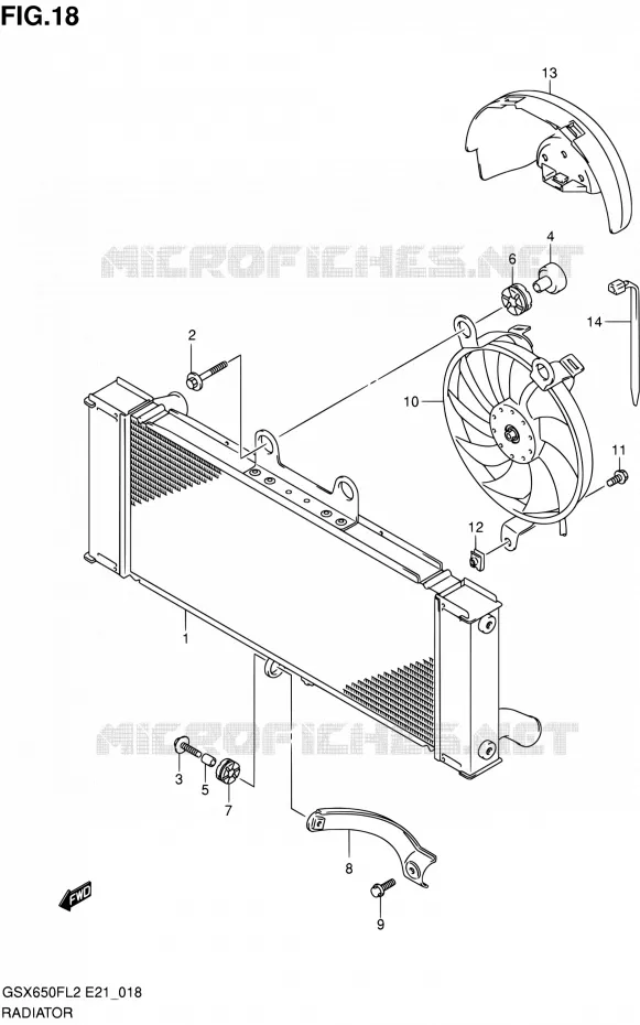 RADIATEUR Suzuki MOTO 650 GSX-F 2016  GSX650FAL2(E21)