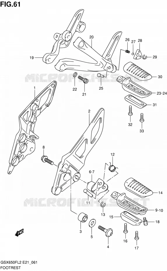 REPOSE PIED Suzuki MOTO 650 GSX-F 2013  GSX650FAL2(E21)