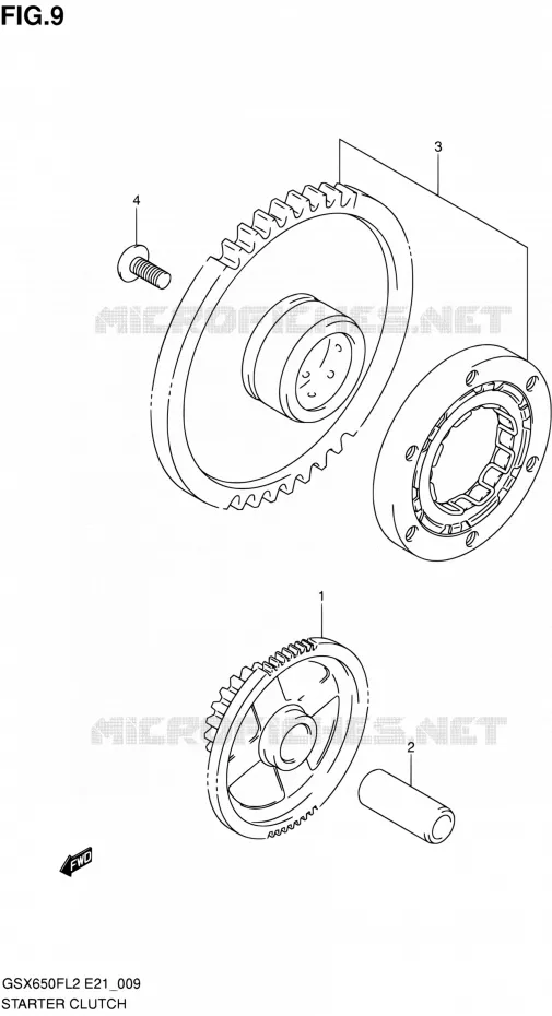 ROUE LIBRE DE DEMARREUR Suzuki MOTO 650 GSX-F 2012  GSX650FAL2(E21)