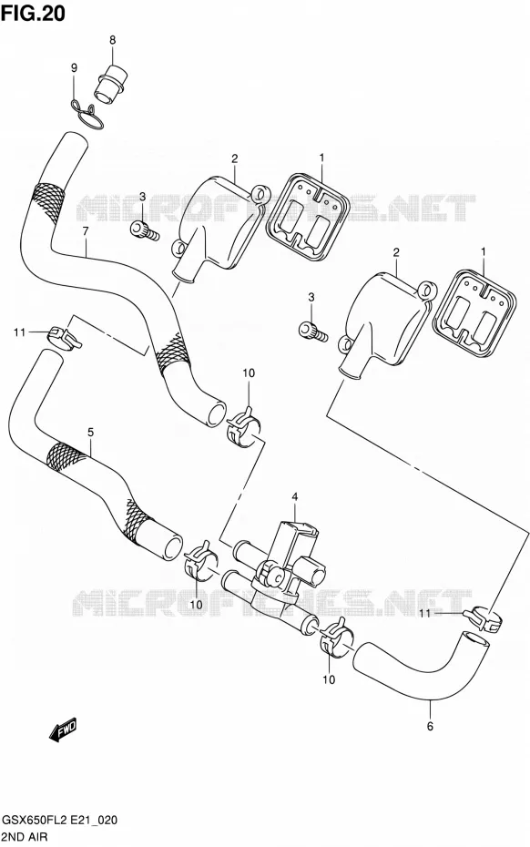 SYSTEME RECYCLAGE GAZ ECHAPPEMENT Suzuki MOTO 650 GSX-F 2015  GSX650FAL2(E21)