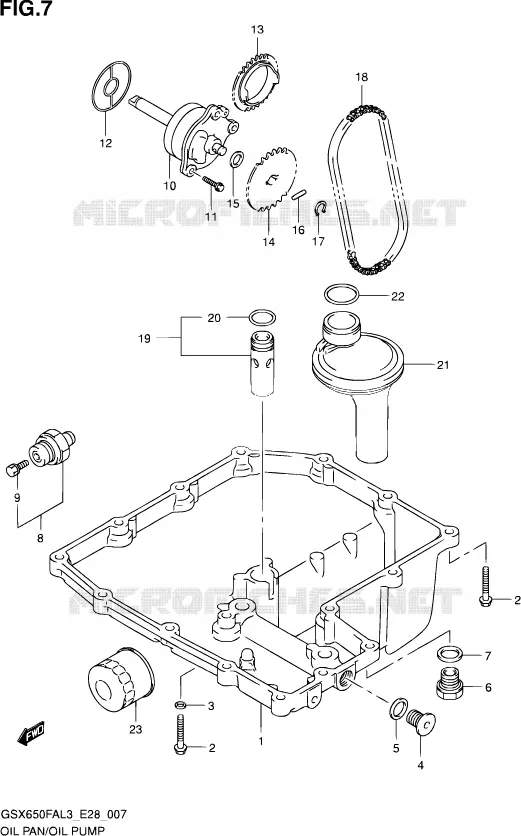 CARTER INFERIEUR - POMPE A HUILE Suzuki MOTO 650 GSX-F 2013  GSX650FA L3