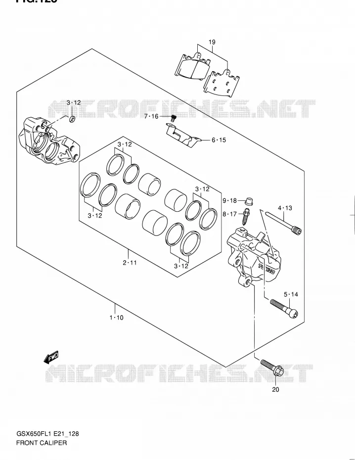 ETRIER DE FREIN AVANT (GSX650FUL1 E24) Suzuki MOTO 650 GSX-F 2011  GSX650FUL1(E24)