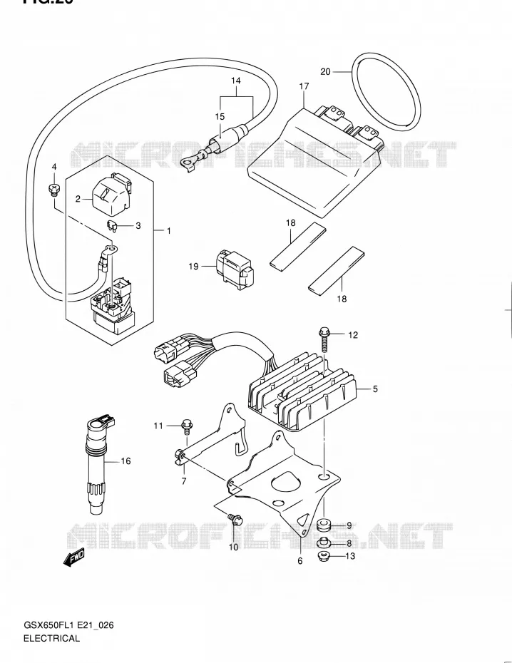 PARTIE ELECTRIQUE (GSX650FL1 E21) Suzuki MOTO 650 GSX-F 2011  GSX650FUL1(E24)