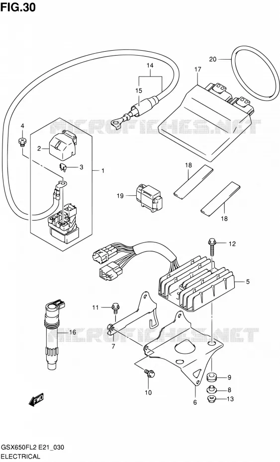 PARTIE ELECTRIQUE (GSX650FAL2 E21) Suzuki MOTO 650 GSX-F 2012  GSX650FUL2(E24)