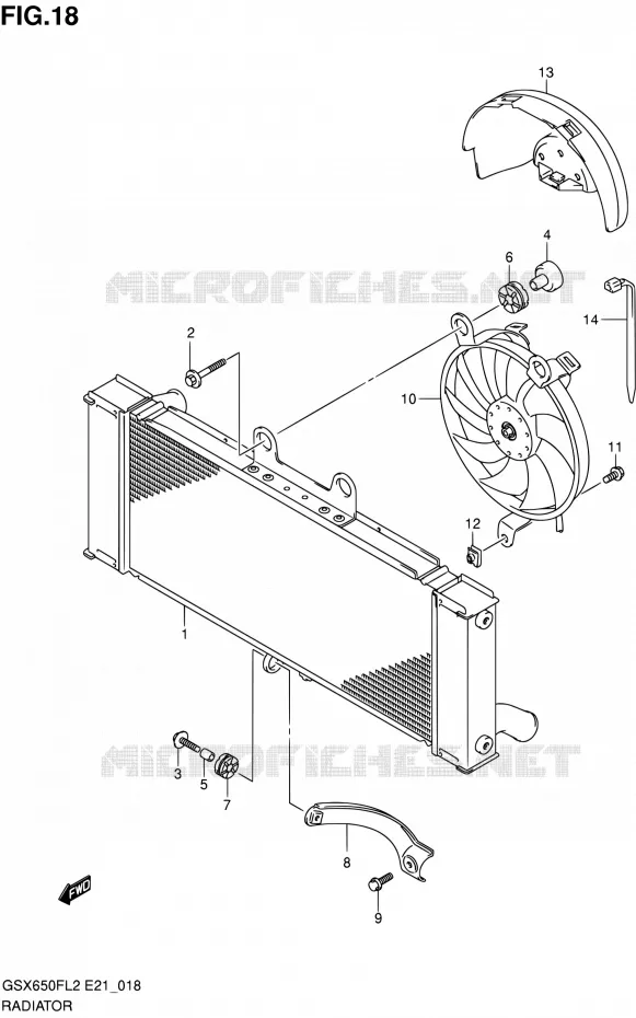RADIATEUR Suzuki MOTO 650 GSX-F 2012  GSX650FUL2(E24)