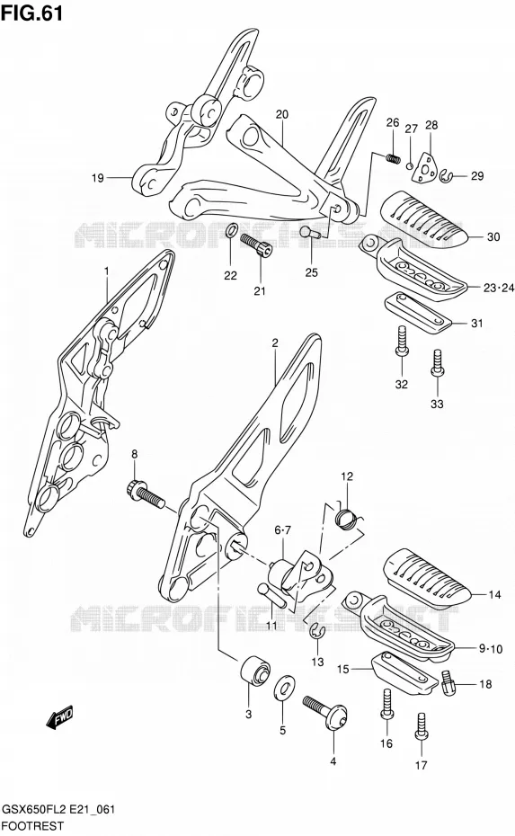 REPOSE PIED Suzuki MOTO 650 GSX-F 2012  GSX650FUL2(E24)